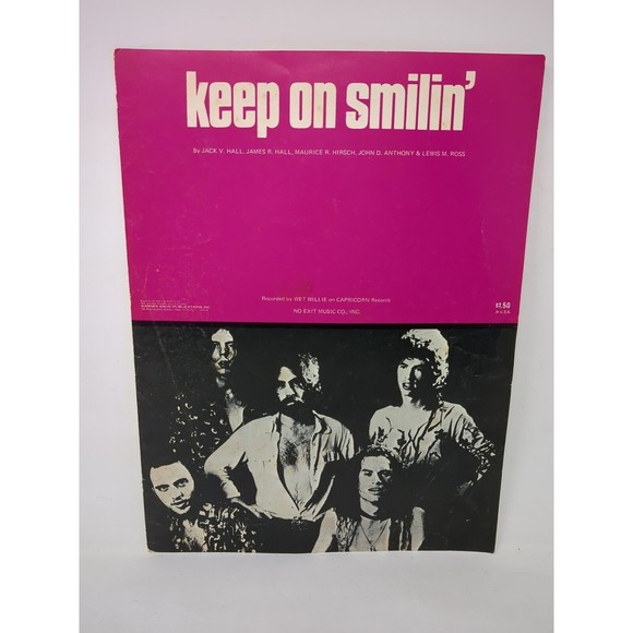 Keep on Smilin‎ Vintage Sheet Music Wet Willie 1970s 70s Smiling Southern Rock - Picture 1 of 7